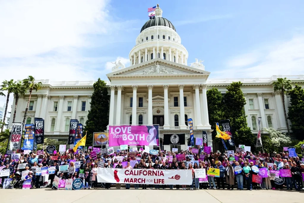Thousands of Californians gather for the California March for Life in front of the State Capitol in Sacramento