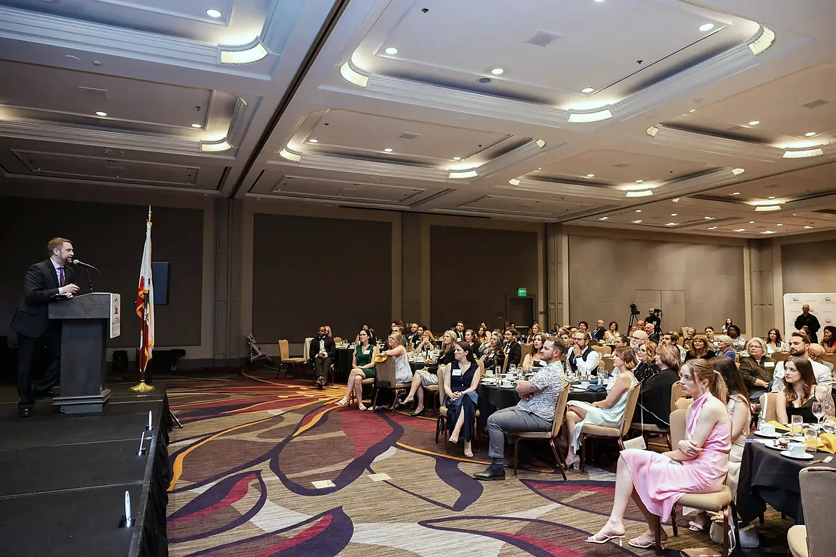 Jonathan Keller giving the keynote at the Defending Life Dinner, 2024