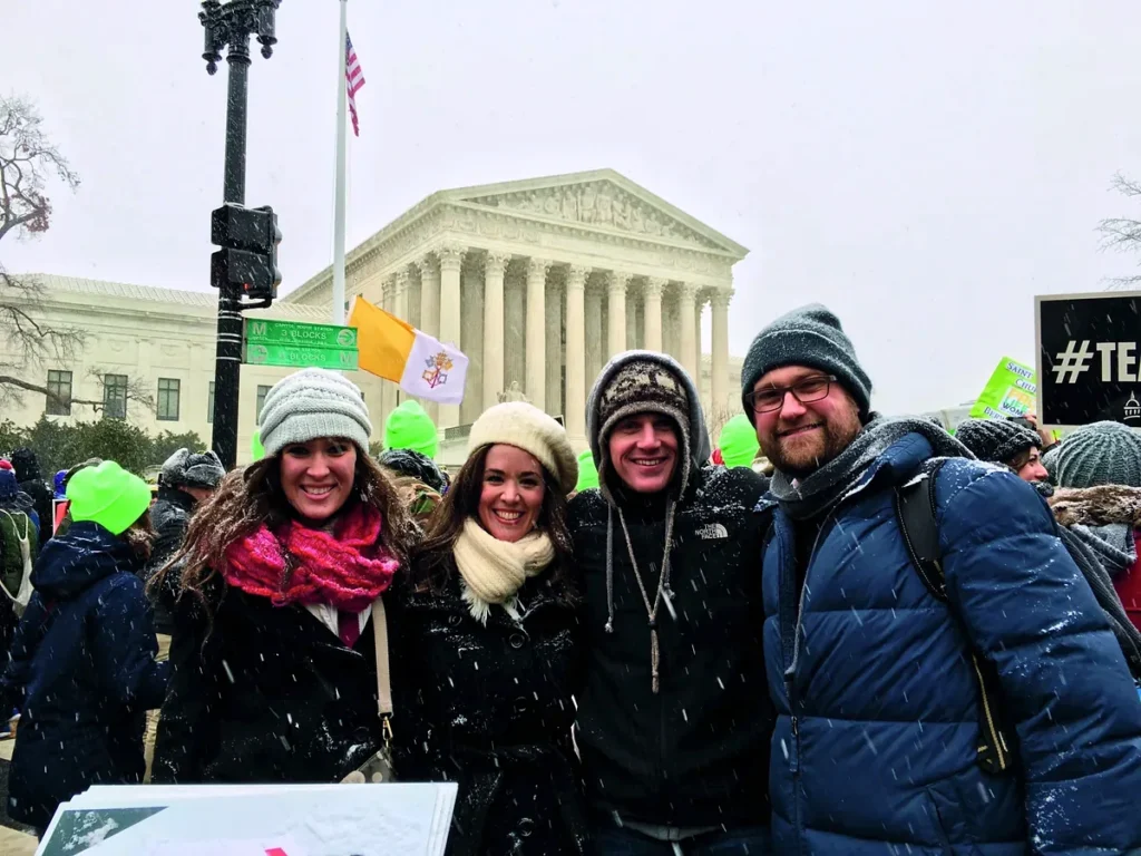Jonathan Keller marching for life in front of a snowy U.S. Supreme Court, January 2016