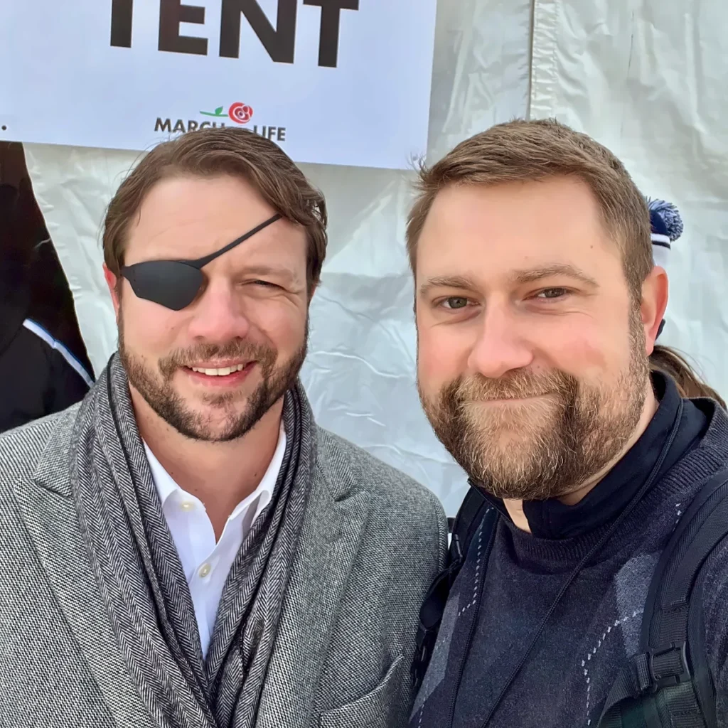 Jonathan Keller with U.S. Representative Dan Crenshaw at the March for Life in 2022.