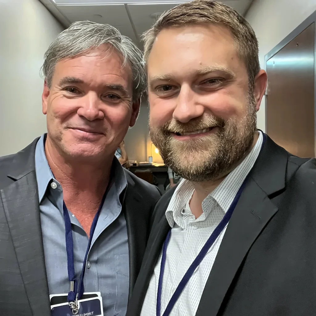 Jonathan Keller with Pastor Jack Hibbs in 2021.
