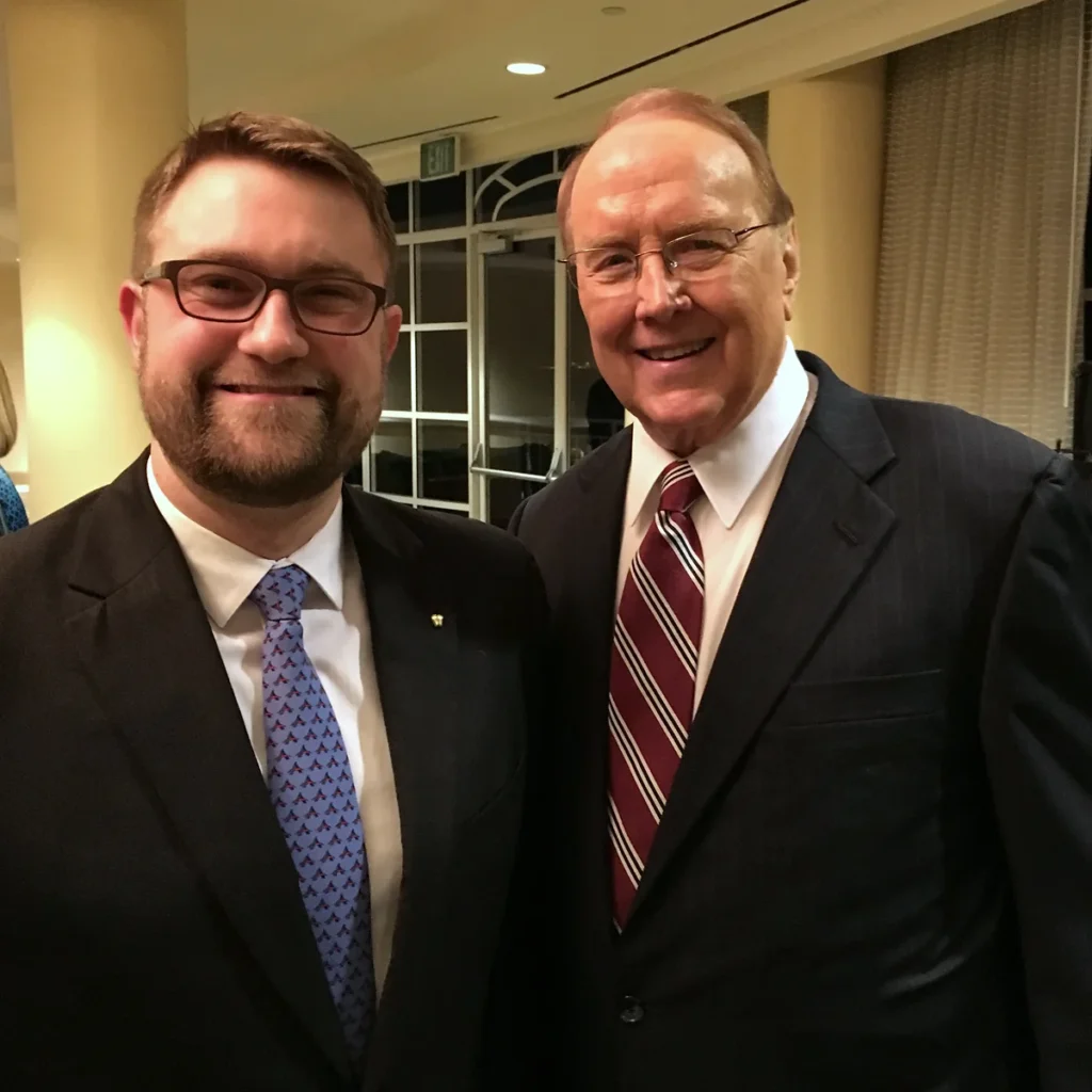 Jonathan Keller with Dr. James Dobson in 2016.