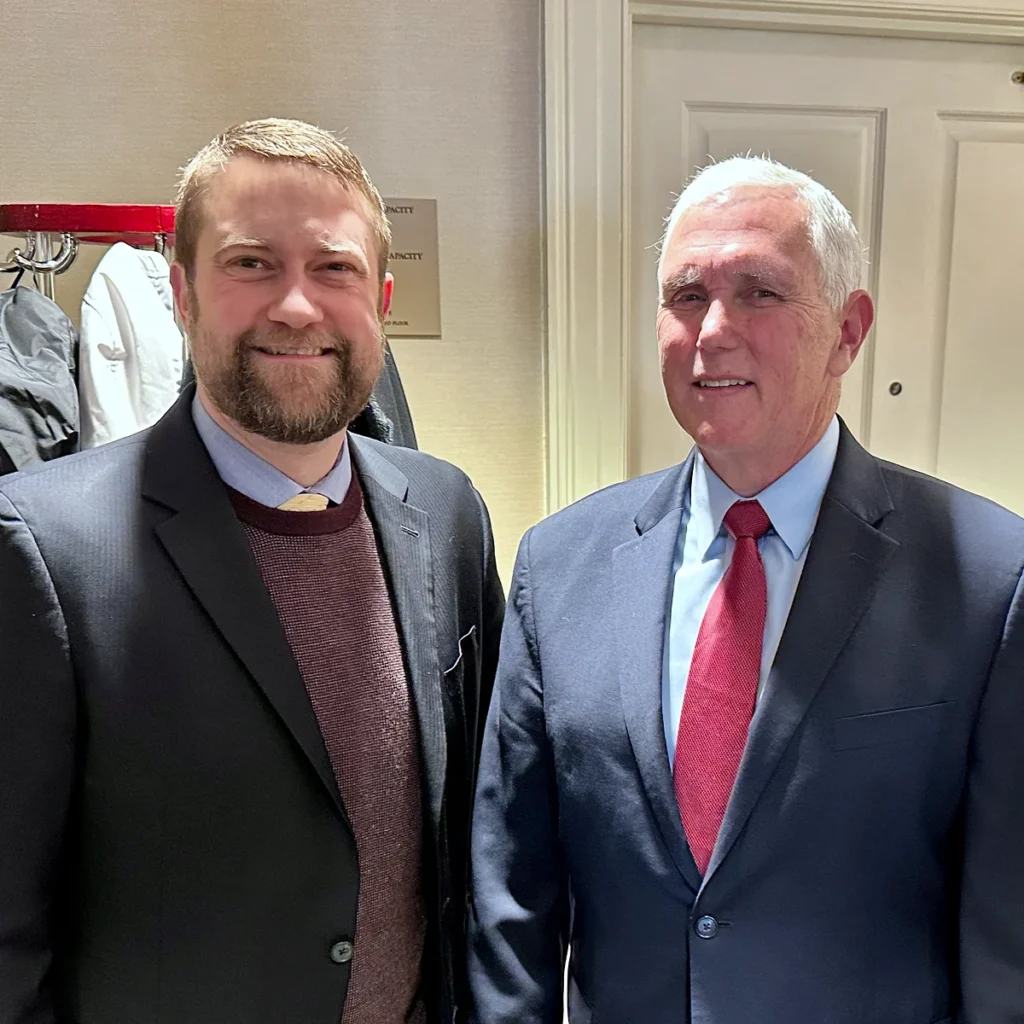 Jonathan Keller with former Vice President Mike Pence in 2023.