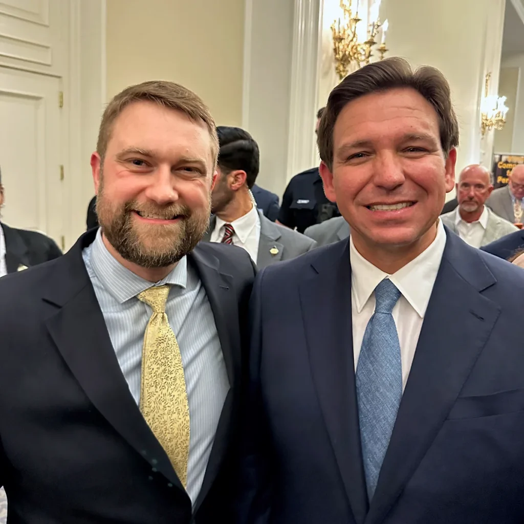 Jonathan Keller with Florida Governor Ron DeSantis in 2023.