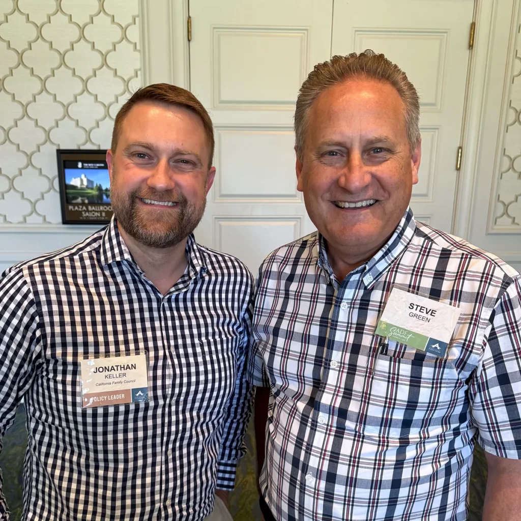 Jonathan Keller with Steve Green in 2025.