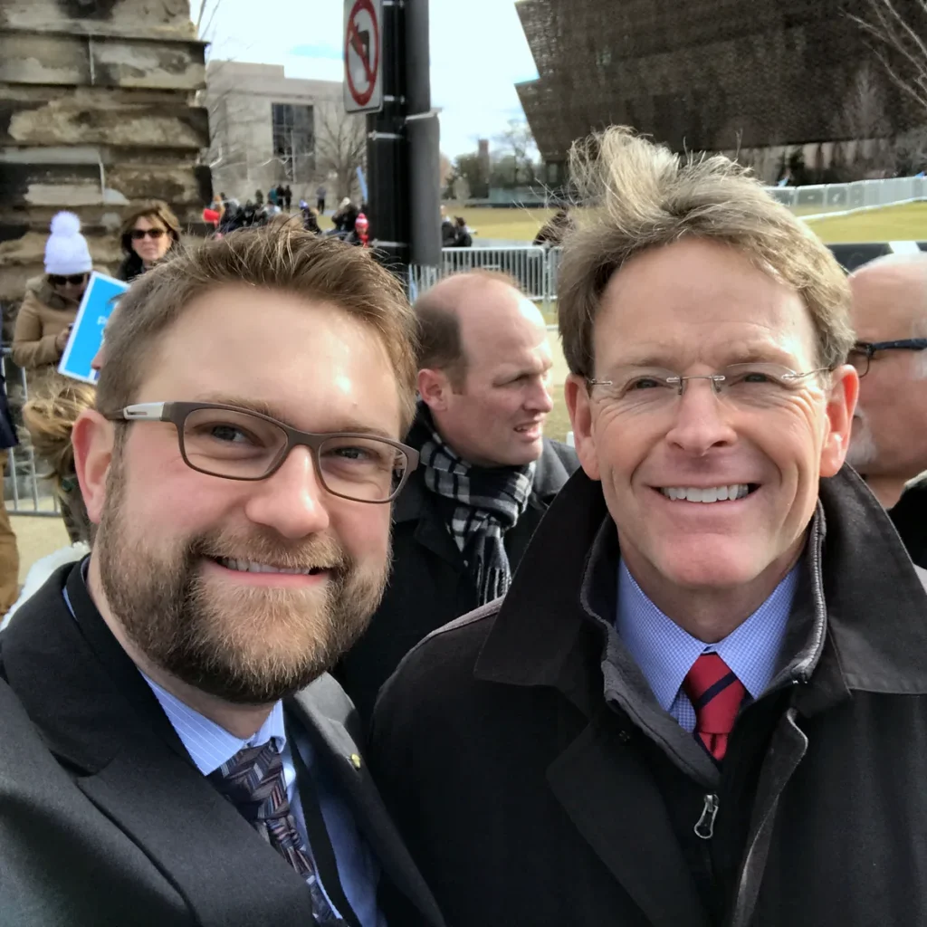 Jonathan Keller with Tony Perkins of Family Research Council in 2017.